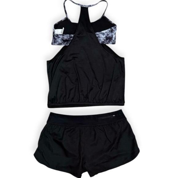 Nike Swim Women’s Tankini and Boardshort 2 piece Swimsuit set Black Size M 8-10 - Picture 3 of 9